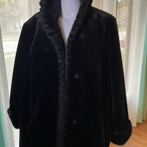 Vintage Covington Women’s Black Faux Fur Coat Size 14-16